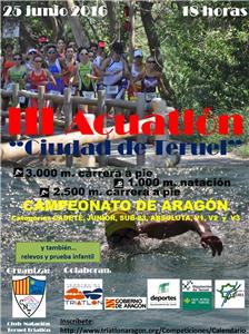 III Acuatlón Ciudad de Teruel Desafío H2O. Campeonato de Aragón de Acuatlón 2016.